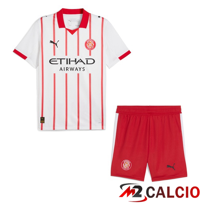 Maglie Calcio Girona Bambino Prima Rosso Bianco 2025/2026