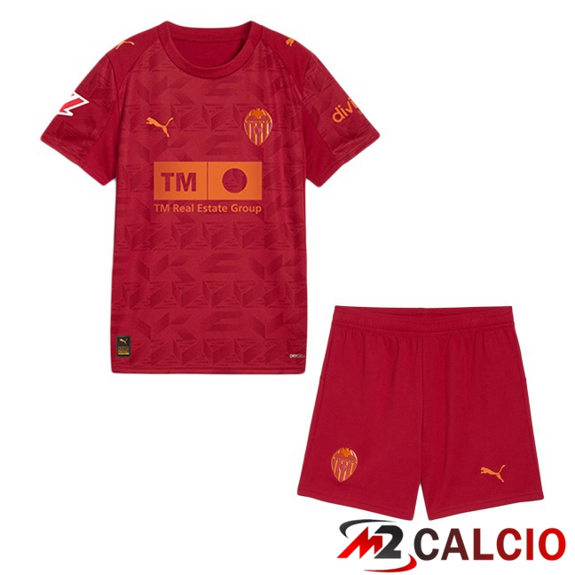 Maglie Calcio Valencia CF Bambino Seconda Rosso 2025/2026