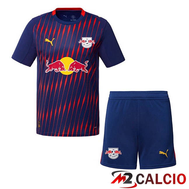 Maglie Calcio RB Leipzig Bambino Seconda Rosso Blu Reale 2025/2026