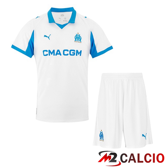 Maglie Calcio Marsiglia OM Bambino Prima Bianco 2025/2026