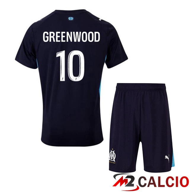 Maglie Calcio Marsiglia OM (GREENWOOD 10) Bambino Seconda Blu Reale 2025/2026
