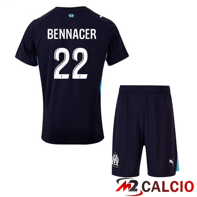 Maglie Calcio Marsiglia OM (BENNACER 22) Bambino Seconda Blu Reale 2025/2026