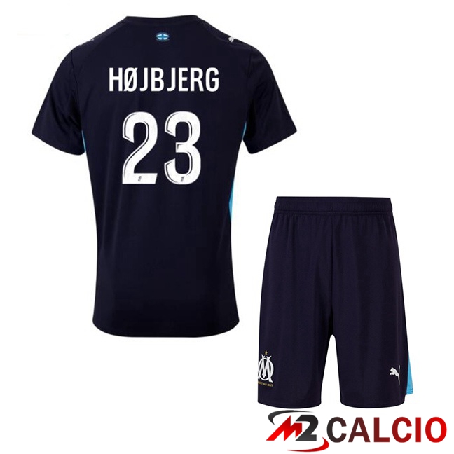 Maglie Calcio Marsiglia OM (HØJBJERG 23) Bambino Seconda Blu Reale 2025/2026