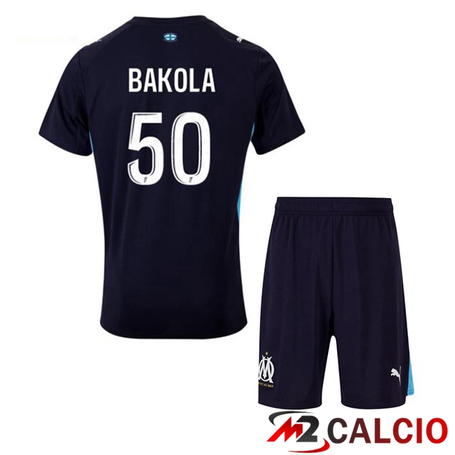 Maglie Calcio Marsiglia OM (BAKOLA 50) Bambino Seconda Blu Reale 2025/2026