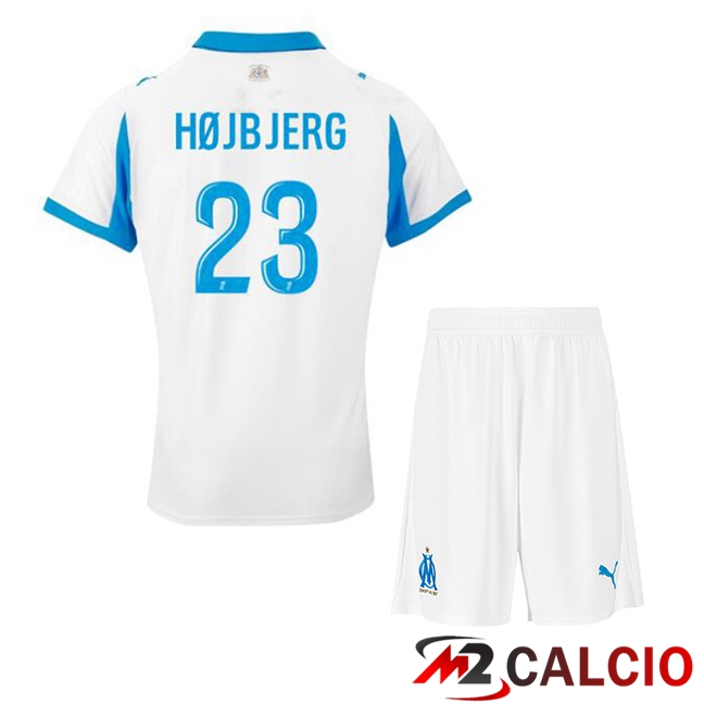 Maglie Calcio Marsiglia OM (HØJBJERG 23) Bambino Prima Bianco 2025/2026