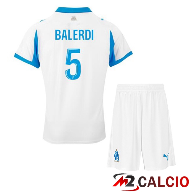Maglie Calcio Marsiglia OM (BALERDI 5) Bambino Prima Bianco 2025/2026