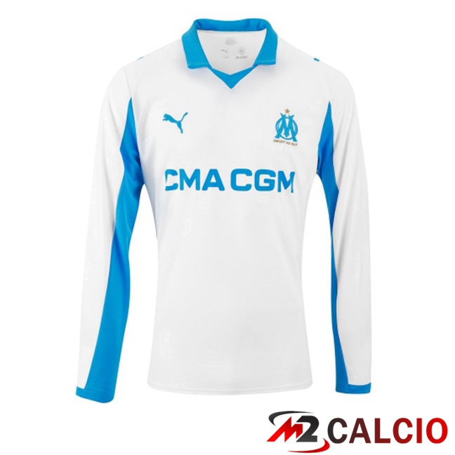 Maglie Calcio Marsiglia OM Prima Manica Lunga Bianco 2025/2026