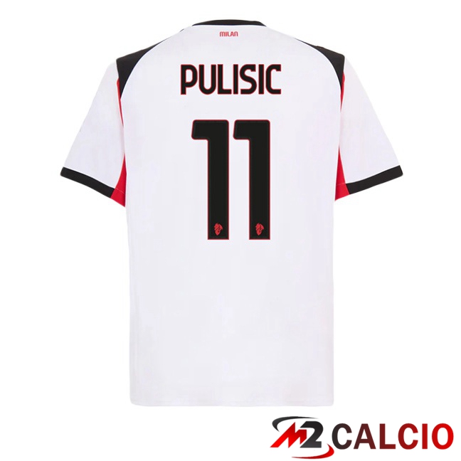 Maglie Calcio AC Milan (Pulisic 11) Seconda Bianco 2025/2026