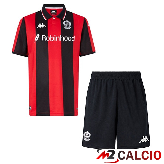 Maglie Calcio OGC Nice Bambino Prima Rosso Nero 2025/2026