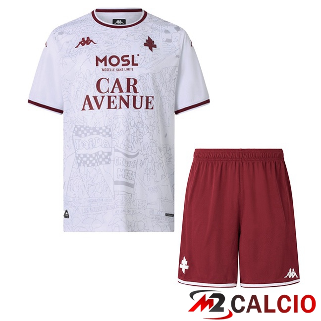Maglie Calcio FC Metz Bambino Seconda Bianco 2025/2026