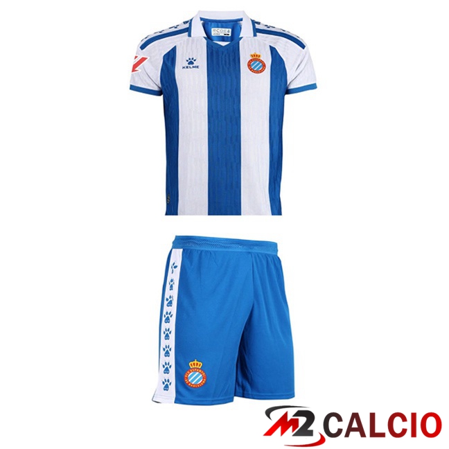 Maglie Calcio RCD Espanyol Bambino Prima Blu Bianco 2025/2026