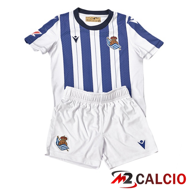 Maglie Calcio Real Sociedad Bambino Prima Blu Bianco 2025/2026