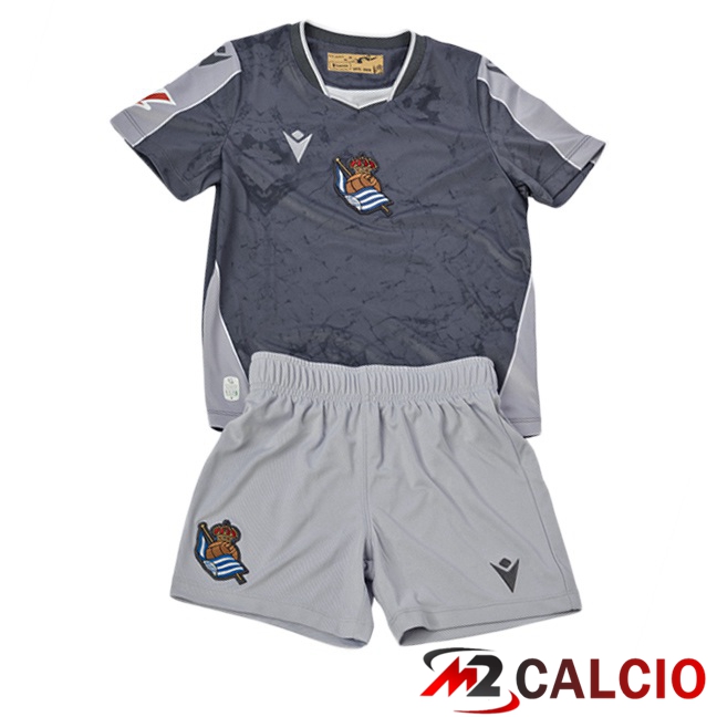 Maglie Calcio Real Sociedad Bambino Seconda Grigio 2025/2026