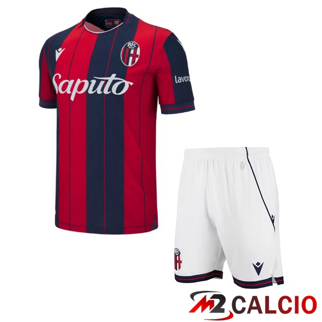 Maglie Calcio Bologna Bambino Prima Rosso Blu Reale 2025/2026