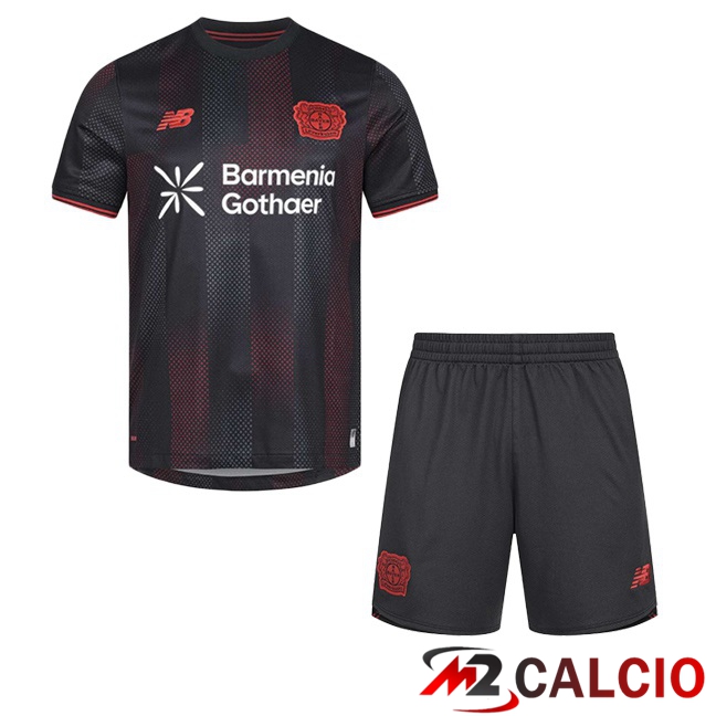Maglie Calcio Bayer 04 Leverkusen Bambino Prima Nero 2025/2026