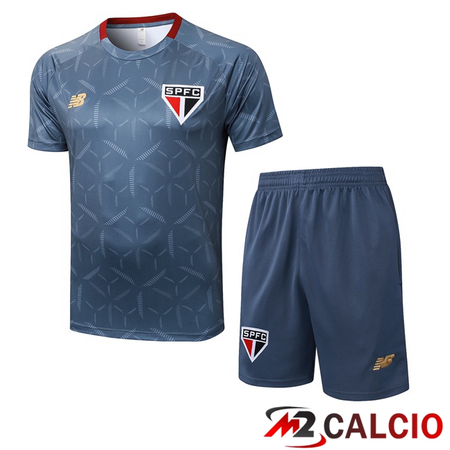 Insieme T Shirt Allenamento Sao Paulo FC + Pantaloncini Blu Reale 2025/2026