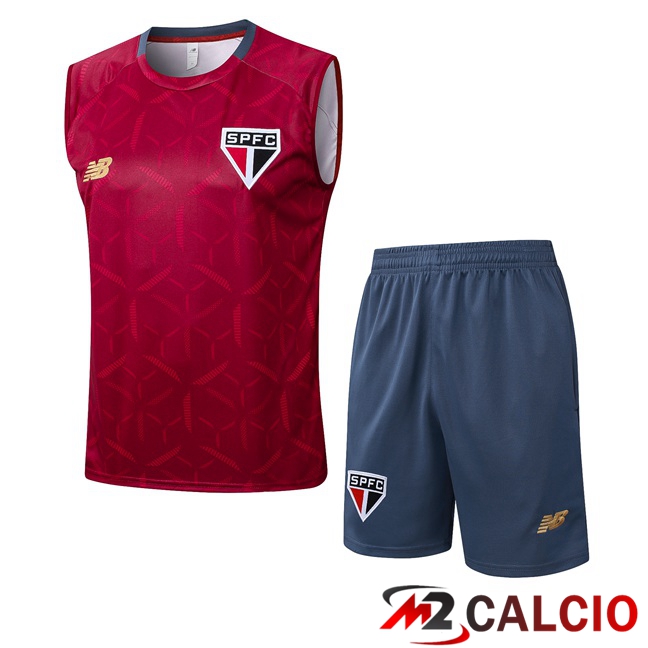Canotta Allenamento Sao Paulo FC + Pantaloncini Rosso 2025/2026