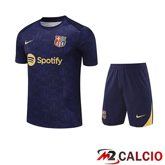 Insieme T Shirt Allenamento FC Barcellona Bambino Blu Reale 2025 2026