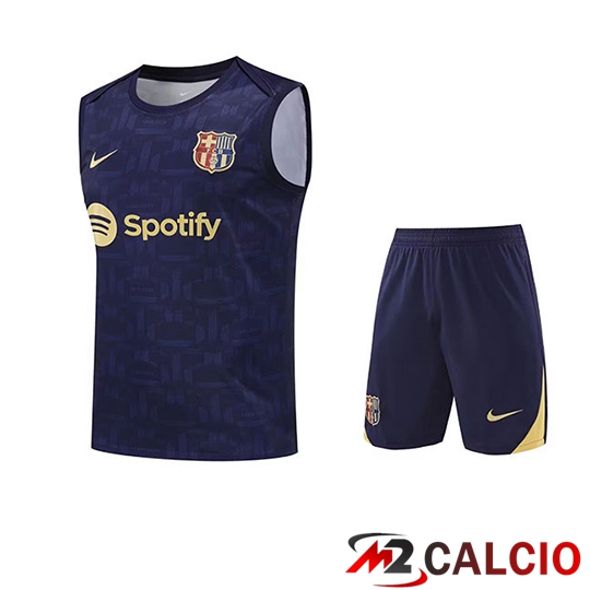 Insieme Training Debardeur FC Barcellona Bambino Blu Reale 2025 2026