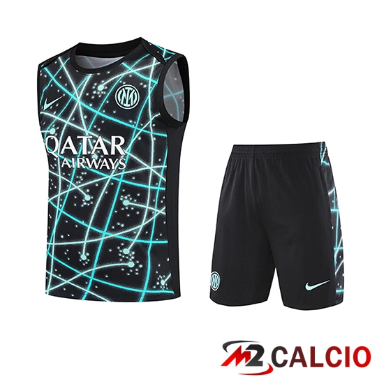 Canotta Allenamento Inter Milan + Pantaloncini Nero Blu 2025 2026