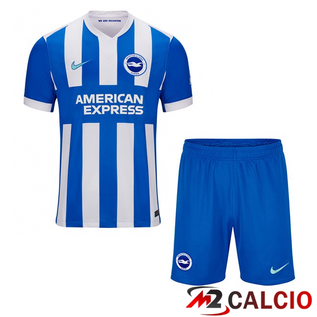 Maglie Calcio FC Brighton Bambino Prima Blu Bianco 2025/2026