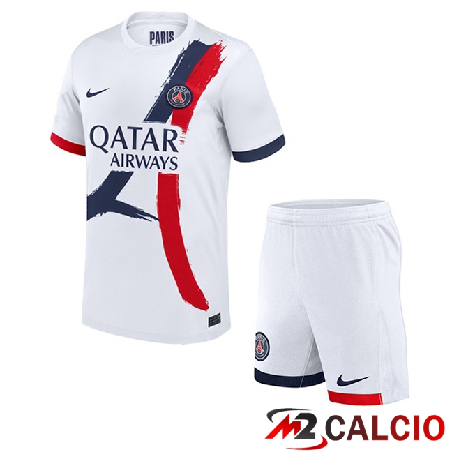 Maglie Calcio Paris PSG Bambino Seconda Bianco 2025/2026