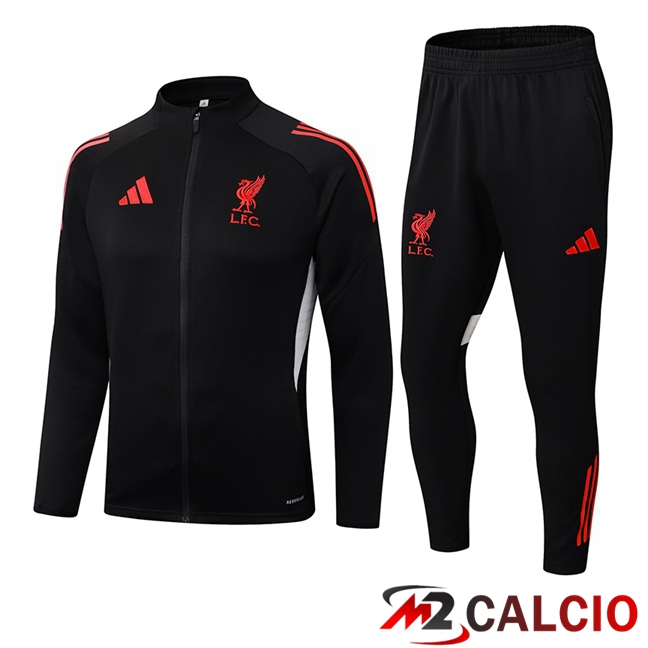 Insieme Tuta Calcio - Giacca FC Liverpool Nero 2025/2026