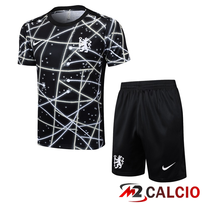 Insieme T Shirt Allenamento FC Chelsea + Pantaloncini Nero 2025/2026