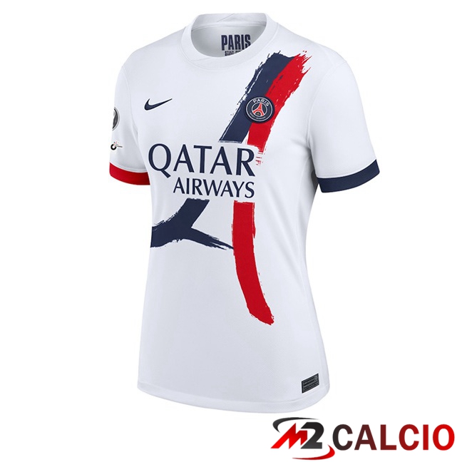 Maglie Calcio Paris PSG Donna Seconda Bianco 2025/2026