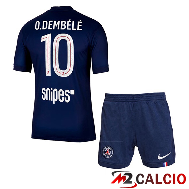 Maglie Calcio Paris PSG (O. Dembélé 10) Bambino Prima Blu Reale 2025/2026