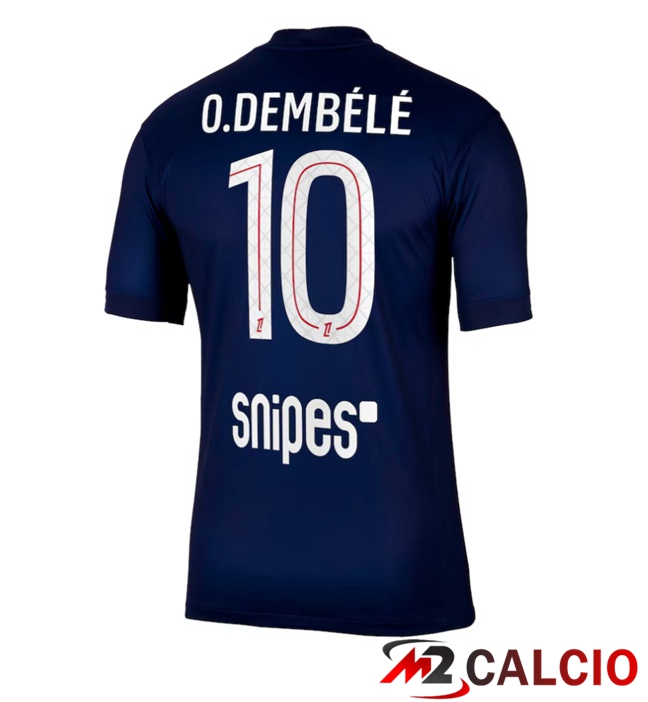 Maglie Calcio Paris PSG (O. Dembélé 10) Prima Blu Reale 2025/2026