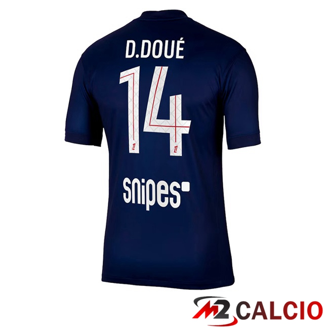 Maglie Calcio Paris PSG (D. Doué 14) Prima Blu Reale 2025/2026