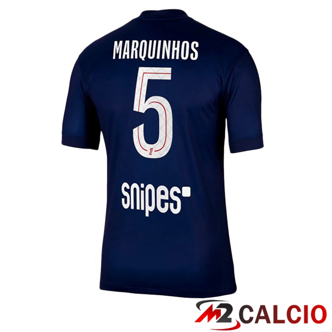 Maglie Calcio Paris PSG (Marquinhos 5) Prima Blu Reale 2025/2026