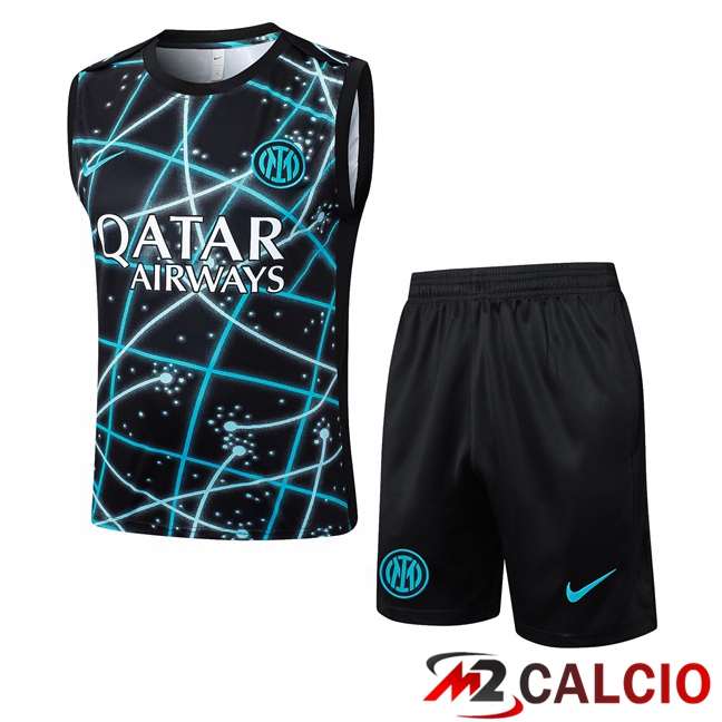 Canotta Allenamento Inter Milan + Pantaloncini Nero Blu 2025/2026
