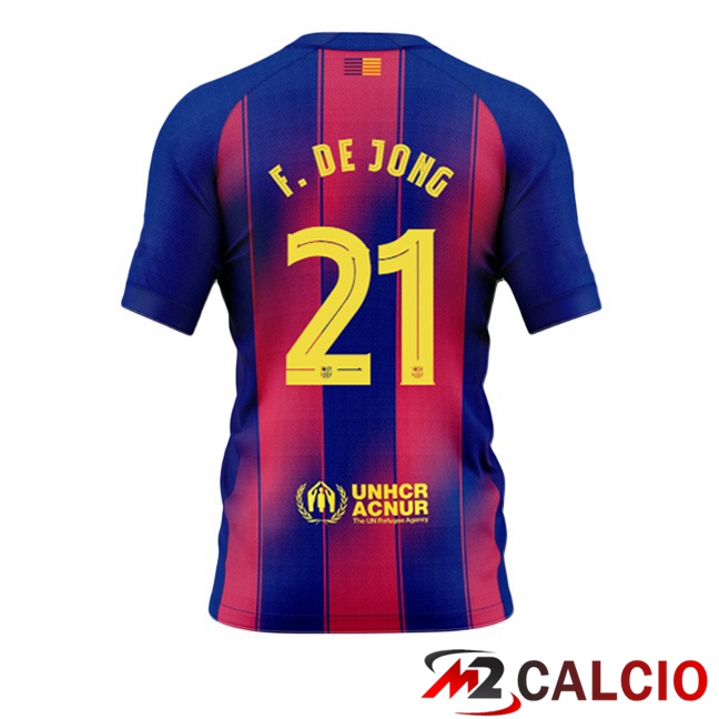 Maglie Calcio FC Barcellona (F. De JONG 21) Prima Blu Rosso 2025/2026