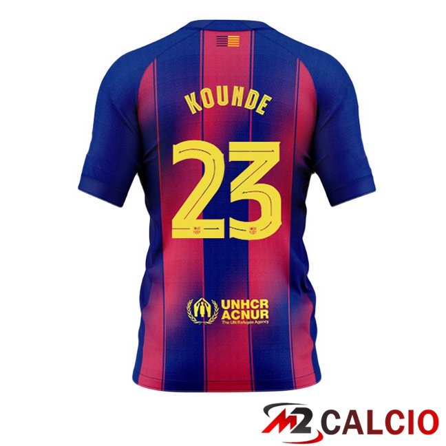 Maglie Calcio FC Barcellona (KOUNDE 23) Prima Blu Rosso 2025/2026