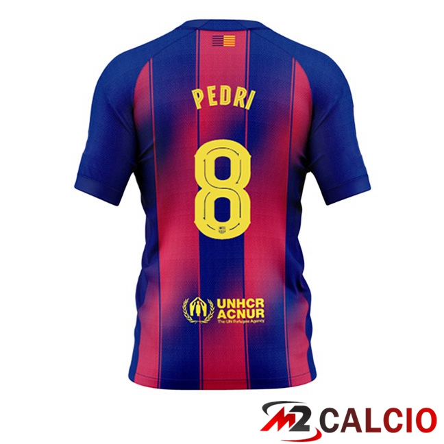 Maglie Calcio FC Barcellona (PEDRI 8) Prima Blu Rosso 2025/2026