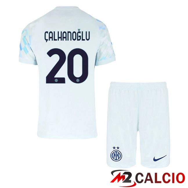 Maglie Calcio Inter Milan (ÇALHANOĞLU 20) Bambino Seconda Bianco Blu 2025/2026