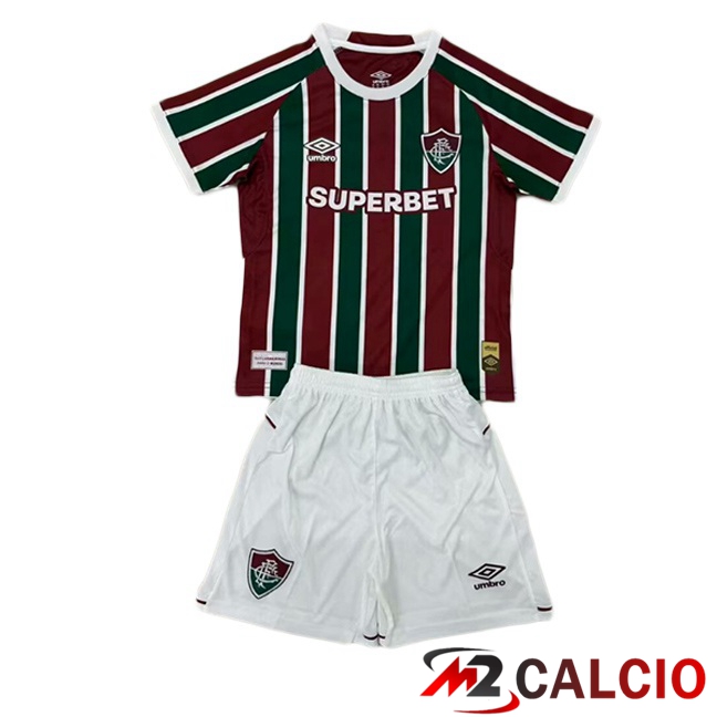 Maglie Calcio Fluminense Bambino Prima Rosso Verde 2025/2026