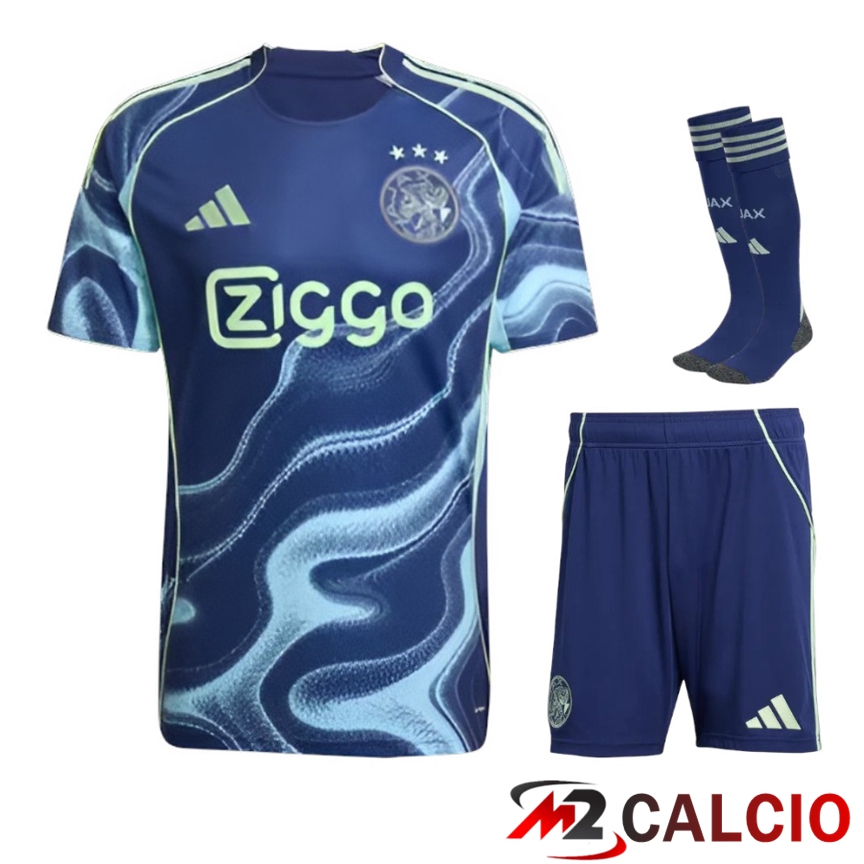 Insieme Maglie Calcio AFC Ajax Seconda (Pantaloncini + Calzini) 2025 2026