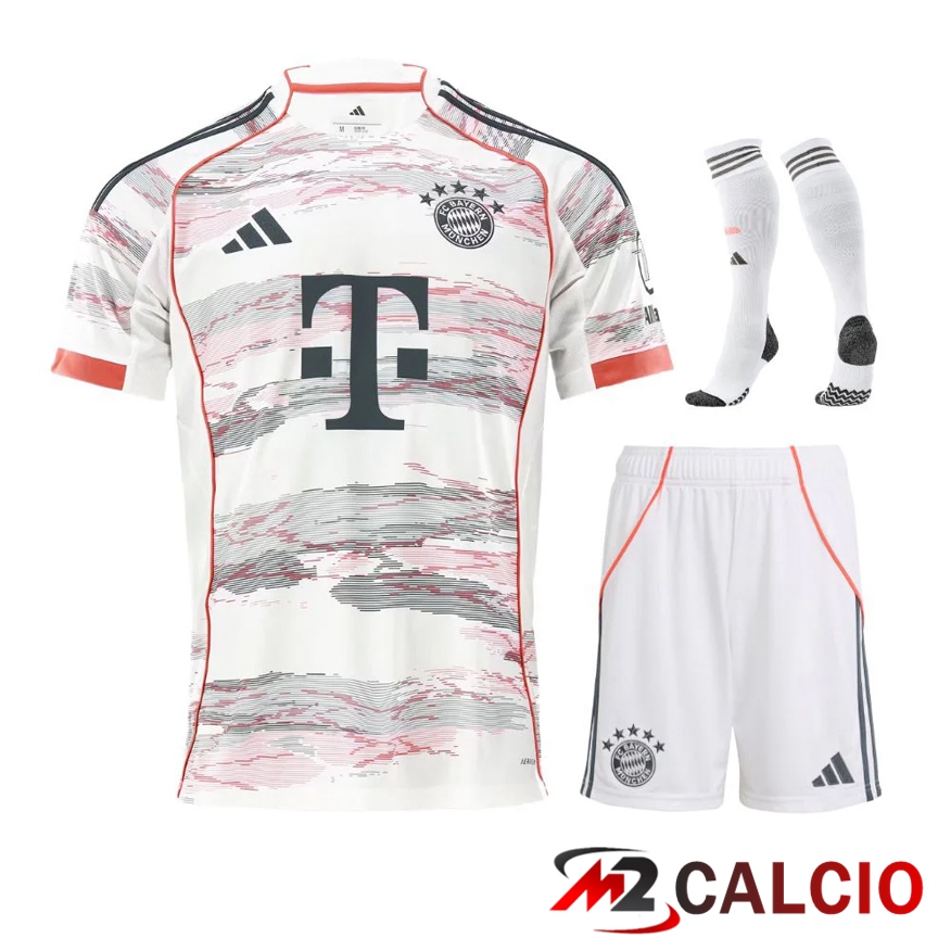 Insieme Maglie Calcio Bayern Monaco Seconda (Pantaloncini + Calzini) 2025 2026