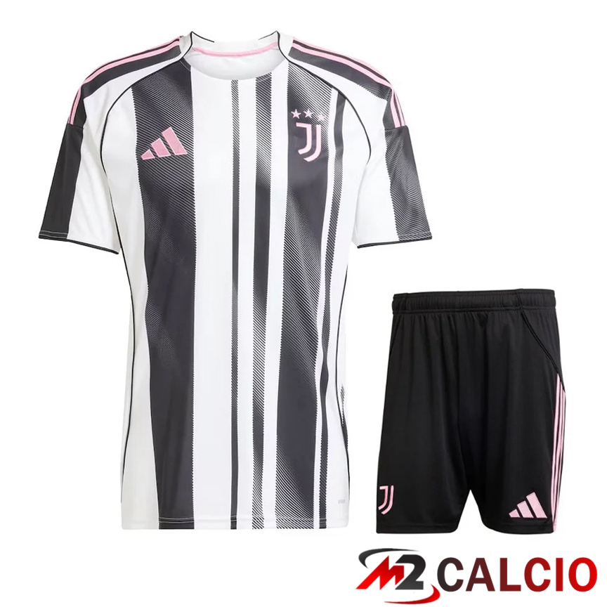 Insieme Maglie Calcio Juventus Prima + Pantaloncini 2025 2026