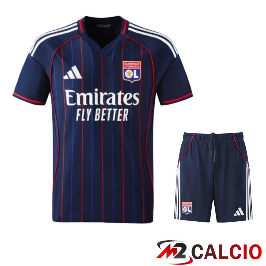 Insieme Maglie Calcio Lione OL Seconda + Pantaloncini 2025 2026