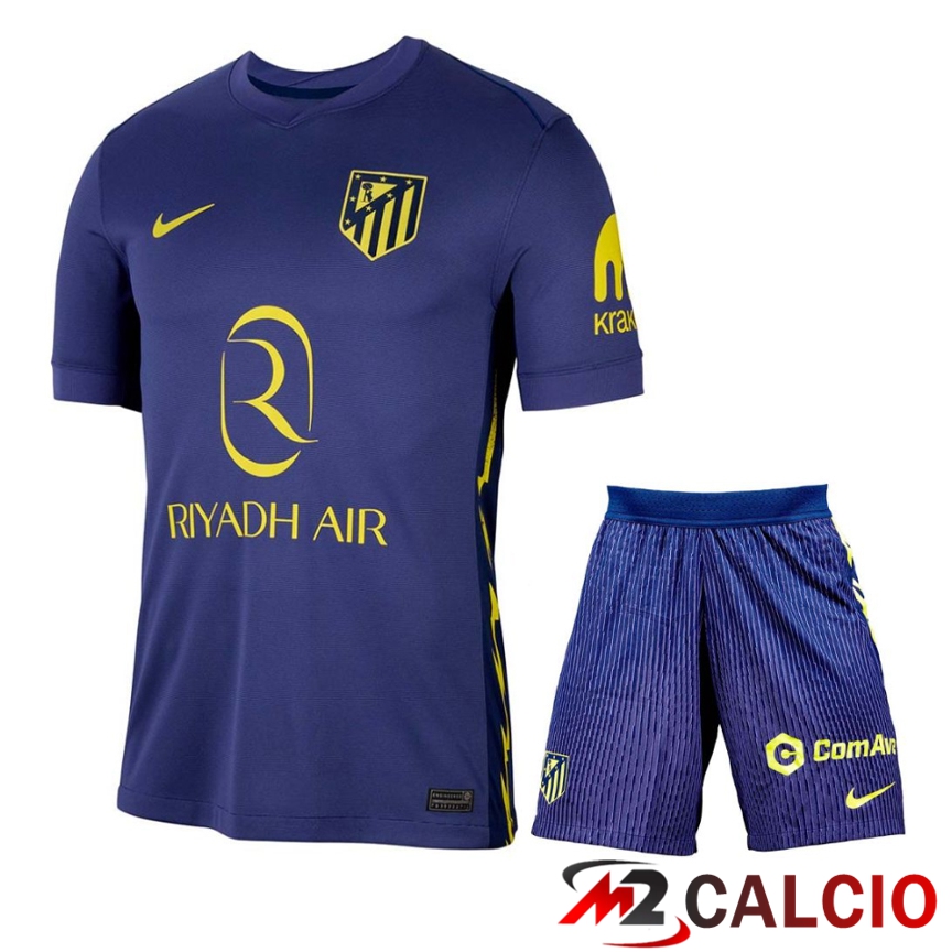 Insieme Maglie Calcio Atletico Madrid Seconda + Pantaloncini 2025 2026
