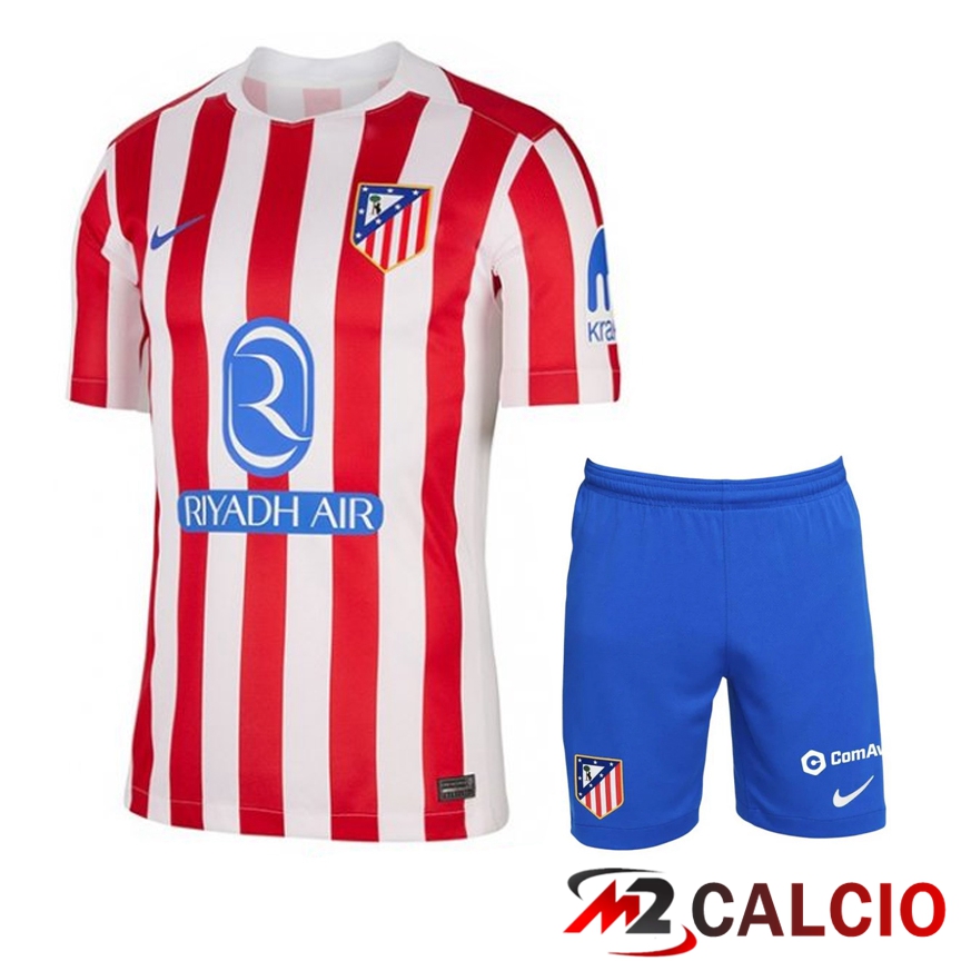 Insieme Maglie Calcio Atletico Madrid Prima + Pantaloncini 2025 2026