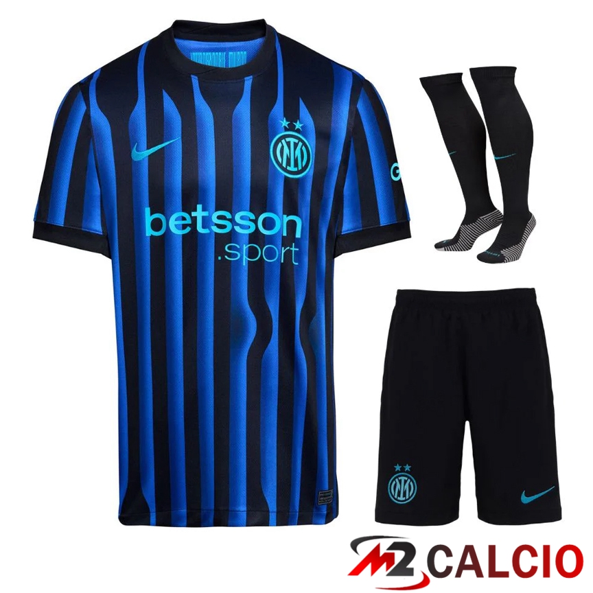 Insieme Maglie Calcio Inter Milan Prima (Pantaloncini + Calzini) 2025 2026