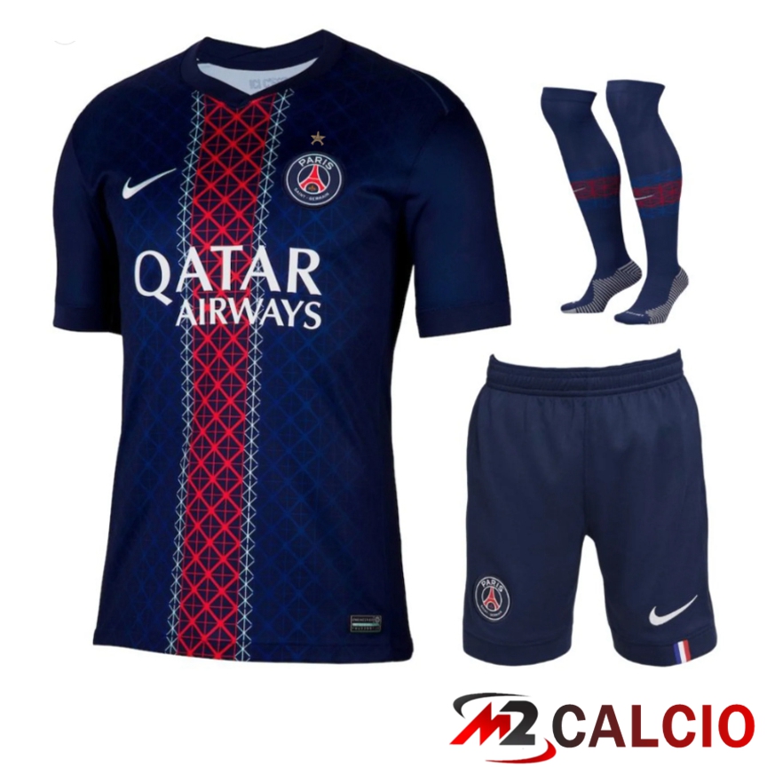 Insieme Maglie Calcio Paris PSG Prima (Pantaloncini + Calzini) 2025 2026