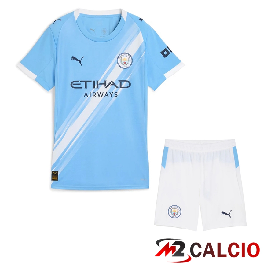 Insieme Maglie Calcio Manchester City Prima + Pantaloncini 2025 2026