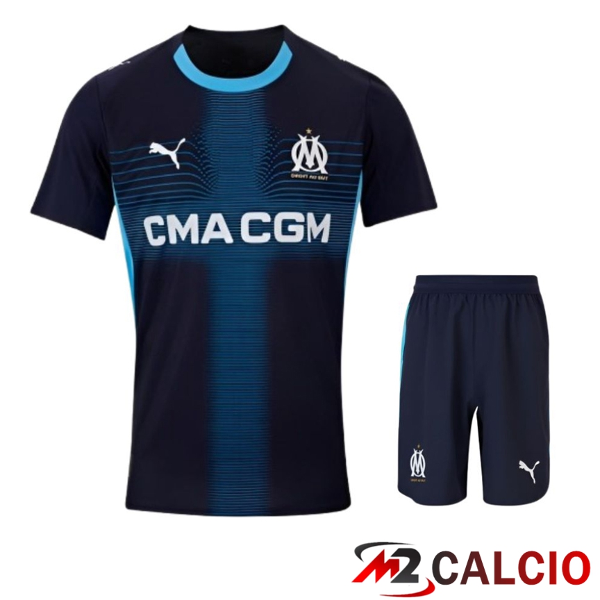 Insieme Maglie Calcio Marsiglia OM Seconda + Pantaloncini 2025 2026