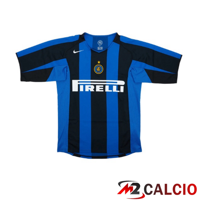 Maglie Calcio Inter Milan Retro Prima Manica Lunga Nero Blu 2004-2005